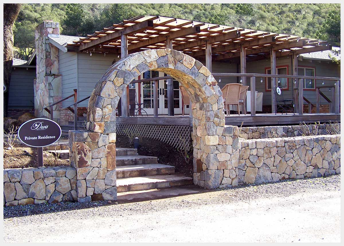 Shannon Masonry Construction - Residential Stone Masonry Contractor - Stone Archway / Landscape Wall Masonry Construction Project - Alameda County CA
