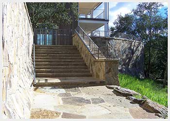Shannon Masonry Construction - Residential Stone Masonry Contractor - Stone Stairway/Retainer Wall Masonry Construction Project - Sonoma County CA
